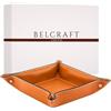 Belcraft Orvieto Svuotatasche in Pelle, Realizzato a Mano da Artigiani Toscani, Porta Oggetti, Rosso Mattone (19x19 cm)