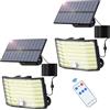 MinPea Lampade solari per esterni, 226 LED per esterni, con sensore di movimento, 3 modalità, faretto solare IP65, impermeabile, angolo di illuminazione di 180°, lampada da parete solare per giardino, garage