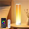 LURICO Lampada da Comodino LED RGBICWW, Lampada da Tavolo con Telecomando e APP, Modalità Musica, Timer, Ricaricabile 3600mAh, 16 Milioni Colori, 2700-6500k Dimmerabile, per Soggiorno e Camera da Letto