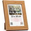 3-B Cornice portafoto ISEO - marrone (rovere) - 13 x 18 cm - Cornice in legno, cornice portafoto con vetro acrilico