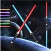 PTBWS Spada Laser Giocattolo,2 Pezzi Spade Laser per Bambini,LED RGB 7 Colori Lightsaber con effetti sonori,2 in 1 Spade Laser Telescopiche, Spade Laser Telescopiche per Natale Halloween Compleanno