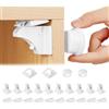 HOTUT Blocca Cassetti Magnetici per Bambini,10 Serrature + 2 Chiave, Serratura Magnetica per Mobili,Senza Trapano,Blocco di Sicurezza Magnetico,Chiusure Sicurezza Bambini per Cassetto e Armadio
