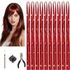 DAOOZHU 10 fili per capelli Rosso chiaro luminosi, decorazioni intrecciate da 120 cm con attrezzi, extension per donne, accessori per feste e cosplay