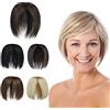 PARXITN Topper per capelli da donna con 3 clip in parti di capelli Toupet liscio sintetico per capelli diradati biondo caramello