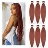 X-Tress Trecce EZ da 26 inces color ramato pre-stirate, 6 confezioni di capelli sintetici professionali Yaki per trecce, extension di capelli ricci (350)