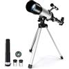 Solonsuo Telescopio astronomico 360/50 mm telescopico spaziale Zoom 90X HD monoculare Rifrattore Telescopio portatile da viaggio con treppiede per bambini, principianti