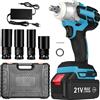 Tosucs Avvitatore elettrico a percussione, 320 N-m, senza brushless, batteria da 2,0 Ah, 21 V, 4 chiavi a bussola (17 mm/19 mm/21 mm/22 mm), per la sostituzione degli pneumatici, il serraggio e
