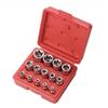 POIU Set di 14 bussole Torx a stella, set di chiavi dinamometriche da 1/4 3/8 1/2, attacco esterno E4 - E24, in acciaio al cromo vanadio, kit di attrezzi con custodia per rimozione di elementi di