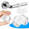 QUOTRE 96 Pezzi Fermaporte per Maniglie Paracolpi Maniglia Porta in PVC Trasparente,Ø18mm Fermaporta Maniglia,Gommini per Maniglie Porte Interne,Proteggi Maniglia Porta Antigraffio,Ferma Porta e Finestra