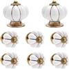 TNSLAND 8PCS Pomelli in Ceramica a Forma di Zucca Bianchi, Maniglie Vintage Shabby Chic per Cassetti, Armadi, Comodini e Cucina, Pomelli Mobili Decorativi Retrò con Viti Incluse, Set Elegante Fai