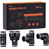 TRILINK Kit 50 Raccordi Aria Compressa 1/4 OD - Raccordi Pneumatici Push-to-Connect: Tee, Diritti, Gomiti, Splitter per Compressori e Tubi Aria