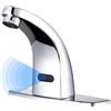 iVIGA Rubinetto con sensore, sensore a infrarossi automatico, rubinetto per bagno, rubinetto senza contatto, con valvola di miscelazione dell'acqua calda e fredda, per cucina e bagno, cromato