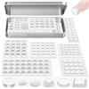 Generic001 142 tamponi elastici in gomma autoadesivi, con scatola portaoggetti, per porte, cassetti, armadi, tastiera e notebook (6 misure)