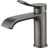 BELZ Rubinetto Monocomando per Lavabo di Bagno, Materiale Ottone Solido con Beccuccio 87mm, Senza Perdite e Risparmio Acqua, Adatto per Bagni e Servizi Igienici Ospitali, Colore Grigio