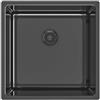 Edesa Lavello cucina sotto piano di lavoro 1 secchio FUJI BE 40 x 40 cm acciaio inox profondità 18 cm fondo assorbente accessori inclusi colore nero