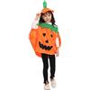Teogneot Costume da Zucca, Mantello di Zucca con Berretto, Costume da Zucca in 2 Pezzi, Festa in Maschera di Halloween, Mascherata