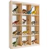 Creative Deco Bacheca da Parete Portaoggetti 12 Scomparti, Vetrina Espositiva 12 Vani in Compensato 35 x 26 x 5,5 cm, Scaffale Espositore per Miniature, Figurine, Portagioie, Decoupage e Decorazione