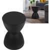Culnflun Sgabello rotondo a forma di clessidra 43x30 cm, tavolino moderno multifunzione per cambio scarpe uso interno domestico finitura nera