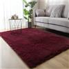 Hearda Alfombra Salon Pelo Largo Antideslizante Fondo, Cálido Super Suaves Mullida Alfombras, Versátil Dormitorio Lavables Tapete, Grandes Tapete Sala, Alfombra de Cama (Rosso Vino,50x200cm)