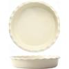 lcvtos Teglia Rotonda per Pizza in Ceramica ø25,5 cm - Pirofila e Teglia per Pizza - Resistente al Calore, Lavabile in Lavastoviglie, Adatta al Microonde (Riso esterno)