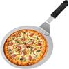 Wezalget Pala Per Pizza, Rotonda 25/30 cm, con Manico In Legno E Vassoio In Metallo, Per Casa, Cucina, Panetteria