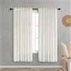 KOUFALL 72 Inch Curtains Long for Living Room 2 Panels Set,Sheer Linen Semi Light Filtering Window Drapes 72 Inch Length for Bedroom Dining Room,52 in Wide,Cream Beige