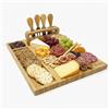 joeji's Kitchen Tagliere per Formaggi Aperitivo in Legno di Bambù - Set formaggio e coltelli con Quattro Utensili - Regali di Natale, regali di inaugurazione della casa, regali di anniversario