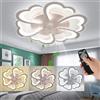 Oyajia Ventilatore da soffitto da 85 W con lampada a LED, ventilatore silenzioso 6500LM, dimmerabile con telecomando, ventilatore da soffitto con illuminazione a 6 velocità -