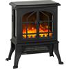 Other Homcom Camino Elettrico In Piedi 900/1800W Termostato Regolabile Effetto Fiamma 3D Finestre Visibili per 15-30 ㎡ Nero - Black