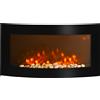 Other Homcom Camino Elettrico a Parete 1000W/2000W con Temperatura Regolabile Effetto Fiamma e Telecomando 89,2X13,5X48Cm Nero - Black