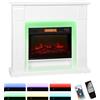 Other Camino elettrico da incasso Homcom con effetto fiamma 3D Striscia luminosa a LED RGB Termostato timer 1800W Bianco - BIANCO