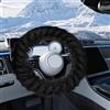 Casenly Coprivolante Auto Peloso, Coprivolante Auto Peloso Telescopico Copri Volante, Copri Volante Per Auto Peluche Coprivolante Del Volante Comodo Copertina in Peluche per Inverno, 37-38cm (Nero)