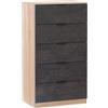 Habitdesign 13Casa Priscilla S06 Cassettiera, Melammina, Rovere/Ruggine, 60x40x110 cm
