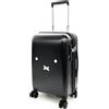 Miffy Valigia Spinner Carry-on Face Design 21 pollici nero argento bagaglio c...