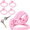 BDSMJOY Piccola gabbia di castità per uomo, chastity cage gabbia per il cazzo SM bondage slave sex toys, uomo pene Cock cage (Rosa)