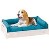 Ferplast Cuccia Cane e Gatto con Cuscino HALL, Lettino per Cani Gatti Lavabile, in Legno FSC, Cuccia per Cane da Interno, Cani Piccoli e Gatti, Traspirante e Antiscivolo, 67 x 43 x h 17 cm