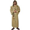 SMIFFYS Frate Tuck vecchie storie inglesi, marrone con abito, cappuccio, cinta e croce Halloween