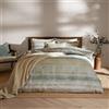 Yard Set copripiumino Yard Swift - Set di biancheria da letto reversibile in morbido cotone spazzolato a righe nei toni della terra (Eucalipto - Singolo)