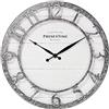 PRESENTIME & Co 13 Farmhouse Series Wall Clock, Quartz Movement, Shiplap Style,Raised 3D Arabic Numeral, Galvanized Finish