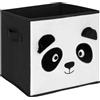 ATMOSPHERA Contenitore per bambini Panda Atmosphera Velluto Bianco/Nero 29x29 cm