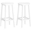 VASAGLE Set di 2 Sgabelli da Bar, Sedie da Cucina, Struttura in Metallo, Montaggio Facile, Alto 65 cm, con Poggiapiedi, per Cucina, Soggiorno, Sala da Pranzo, Bianco Nuvola LBC032WB01