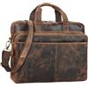 STILORD Verus Borsa lavoro uomo in pelle Portadocumenti in cuoio Borsa porta computer 14 Borsa ventiquattrore per ufficio grande vintage Colore:seppia - marrone