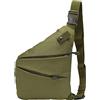 QIYUANT Borsa a Tracolla Tattico Uomo Donna Militare Borsa Petto Antifurto Borse Messenger Nylon Impermeabile 800D Zaino Monospalla per Campeggio Escursionismo Ciclismo Viaggio Sport - Verde Militare
