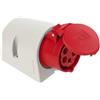 PCE 115-6 Presa a Muro CEE 16A 5 Poli 400V IP44, Presa Industriale Rossa | Presa a vista in PA6 resistente agli urti per officina e cantiere, con morsetti a vite e protezione spruzzi IP44