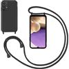 GoodcAcy Cover con Collana per Samsung Galaxy A32 4G,Custodia Silicone Liquido con cordini,Custodie con Regolabile Collana Antiurto AntiGraffio Case con Laccio Tracolla per Samsung Galaxy A32 4G,Nero