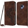 Netany Cover per Samsung Galaxy S9 con Cordino, Flip Portafoglio Magnetica Custodia in Pelle, [2 Porta Carte][Chiusura Magnetica],Custodia Libro Antiurto Cover con Laccio per Samsung S9 (Marrone)