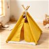 Minamzee Tenda da campeggio per casa delle bambole, scala 1:12, mini tenda gialla in tessuto con tappeto, accessori per mobili da esterno in miniatura, per camera da letto, patio e giardino (tenda da campeggio