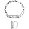 Diesel Uomo Bracciale e Orecchini con Logo D in Acciaio Inossidabile Color Argento, Set