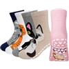 ZFSOCK Calze Antiscivolo Bambino Calzini: Bambina Divertenti Fantasia Colorati Bambini Cotone Calze Corti Strisce Righe Cartoni Animati Animale Compleanno Natale Idee Regalo 5 Paia 11-14 Anni 35-38