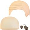 Alaoo Calotta Calva, Parrucca pelata uomo, Berretto per Parrucca a Testa Calva, Occhiali da sole inclusi, cappello calvo per adulti, Cappello calvo in costume adatto per Halloween e Carnevale
